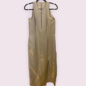 Gunne Sax Jessica McClintock Champagne Dress Sleeveless Vintage